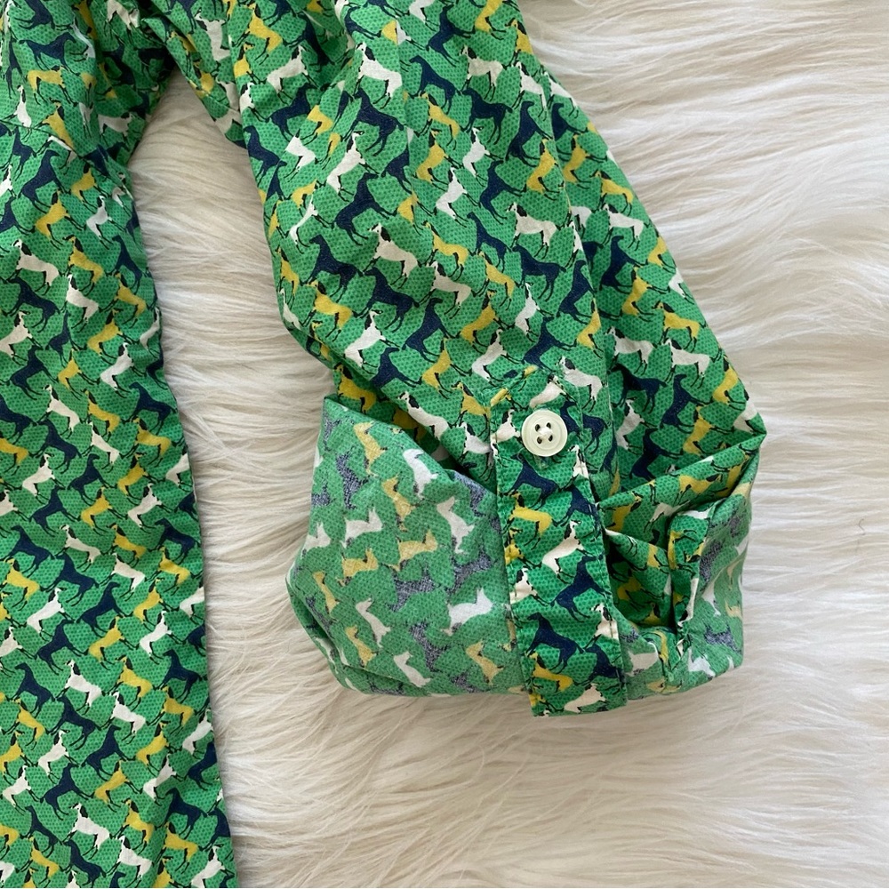 Talbots Green Patterned Button-Down Shirt - Picture 6 of 10